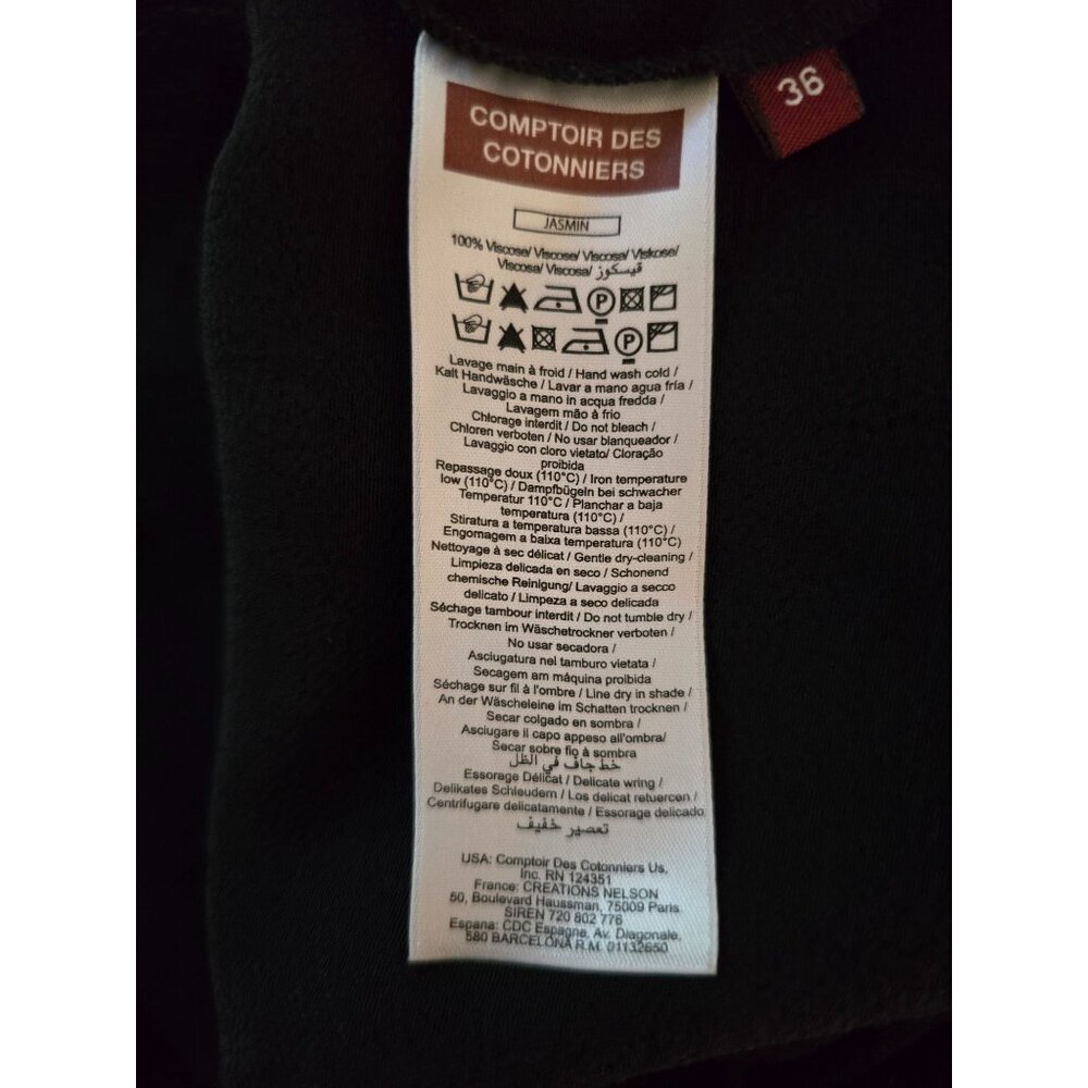 Comptoir Des Cotonniers Black Dress Size 36 Viscose Blend‎ Capsule Classic - Picture 3 of 4